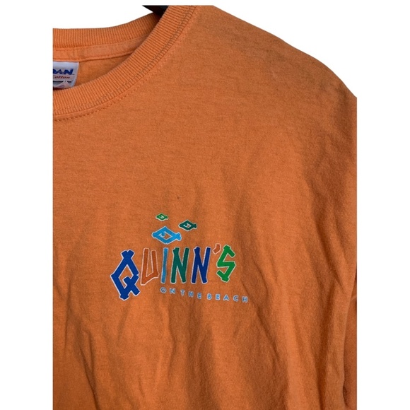Quinn's On the Beach T-Shirt Size Medium Orange Tee 100% Cotton Marco Island - Picture 4 of 5